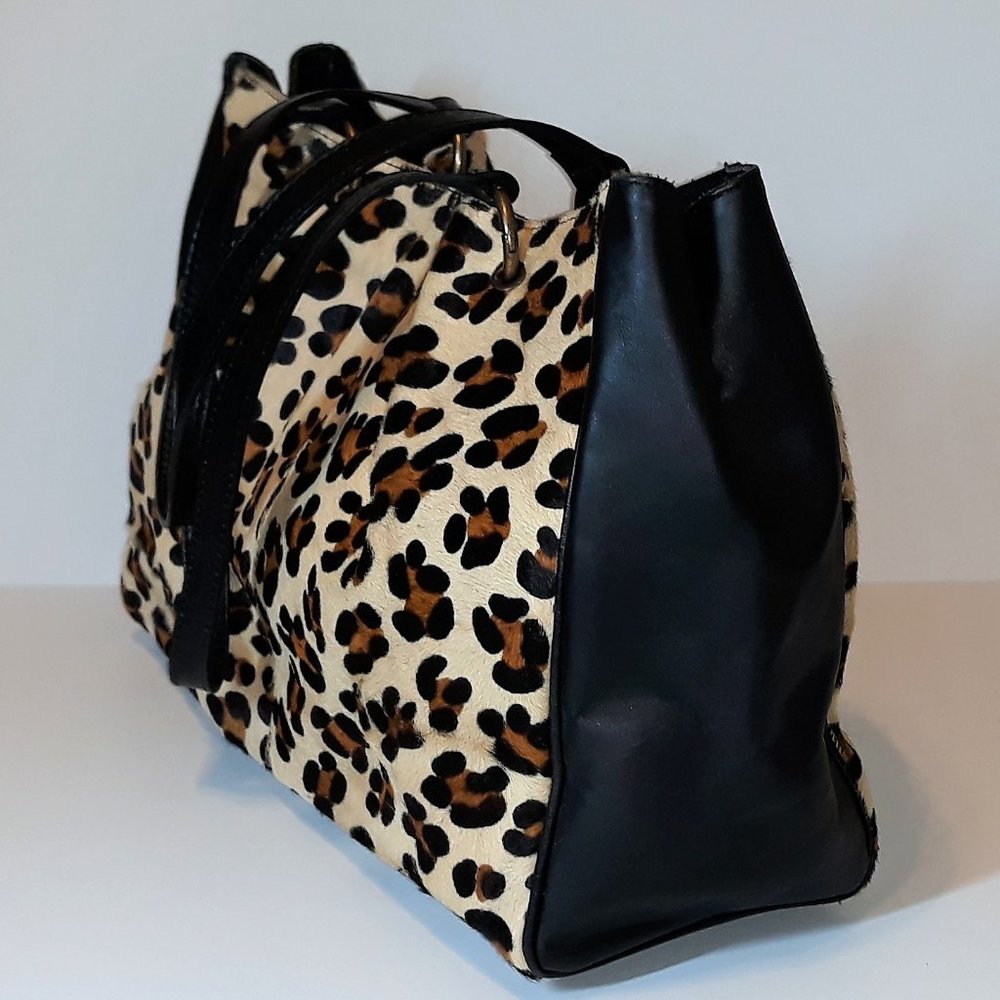 *Maurizio Taiuti Leopard Calf Hair Leather Tote Italy - Picture 3 of 13